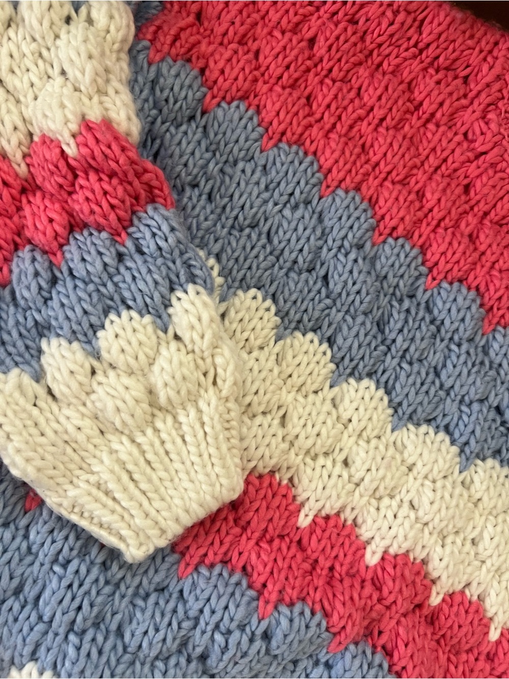 Forever 21 Crewneck Sweater in Pink, Blue & Cream